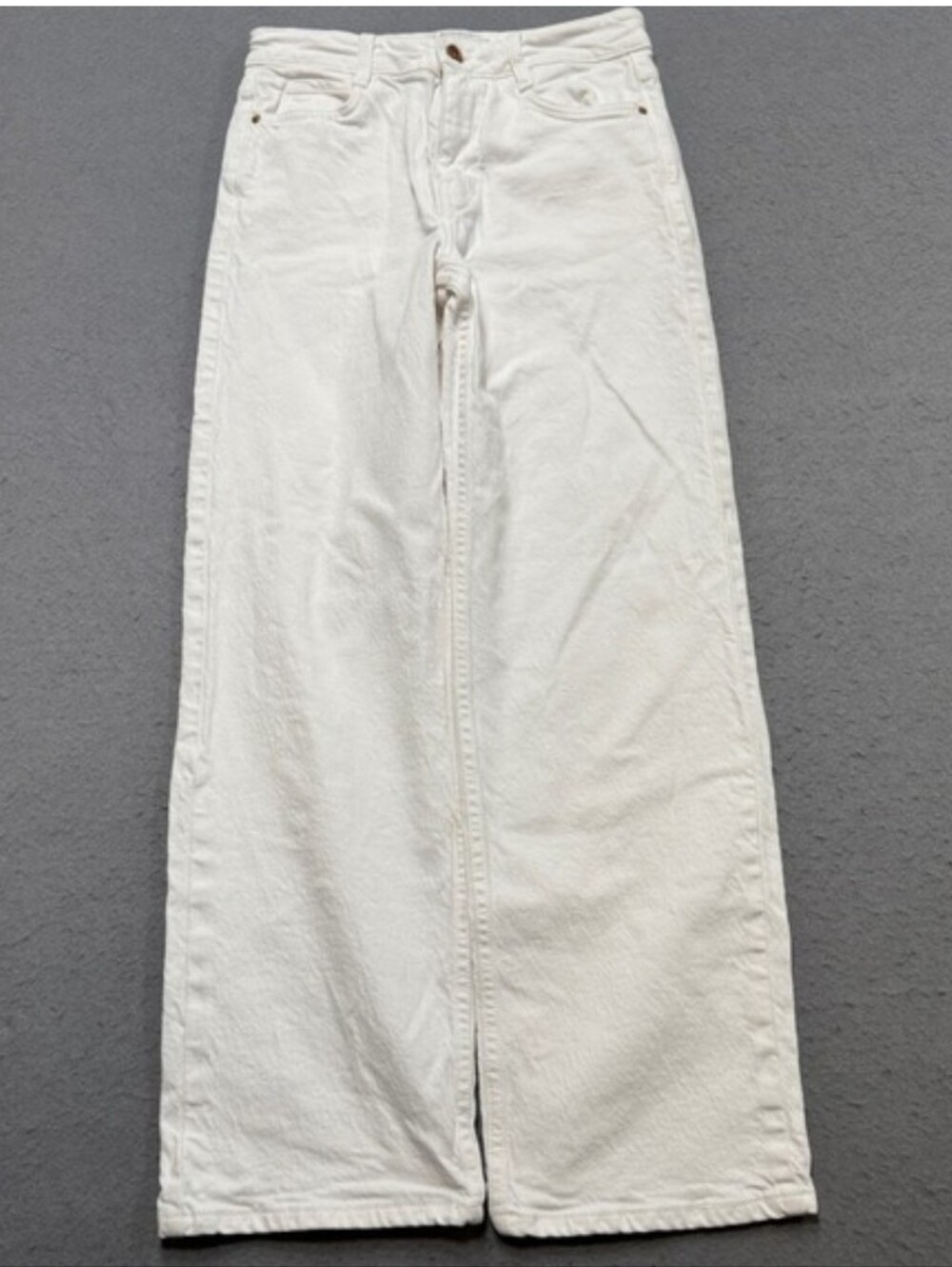Zara Mid/High Rise White Jeans Straight Leg Petite Short